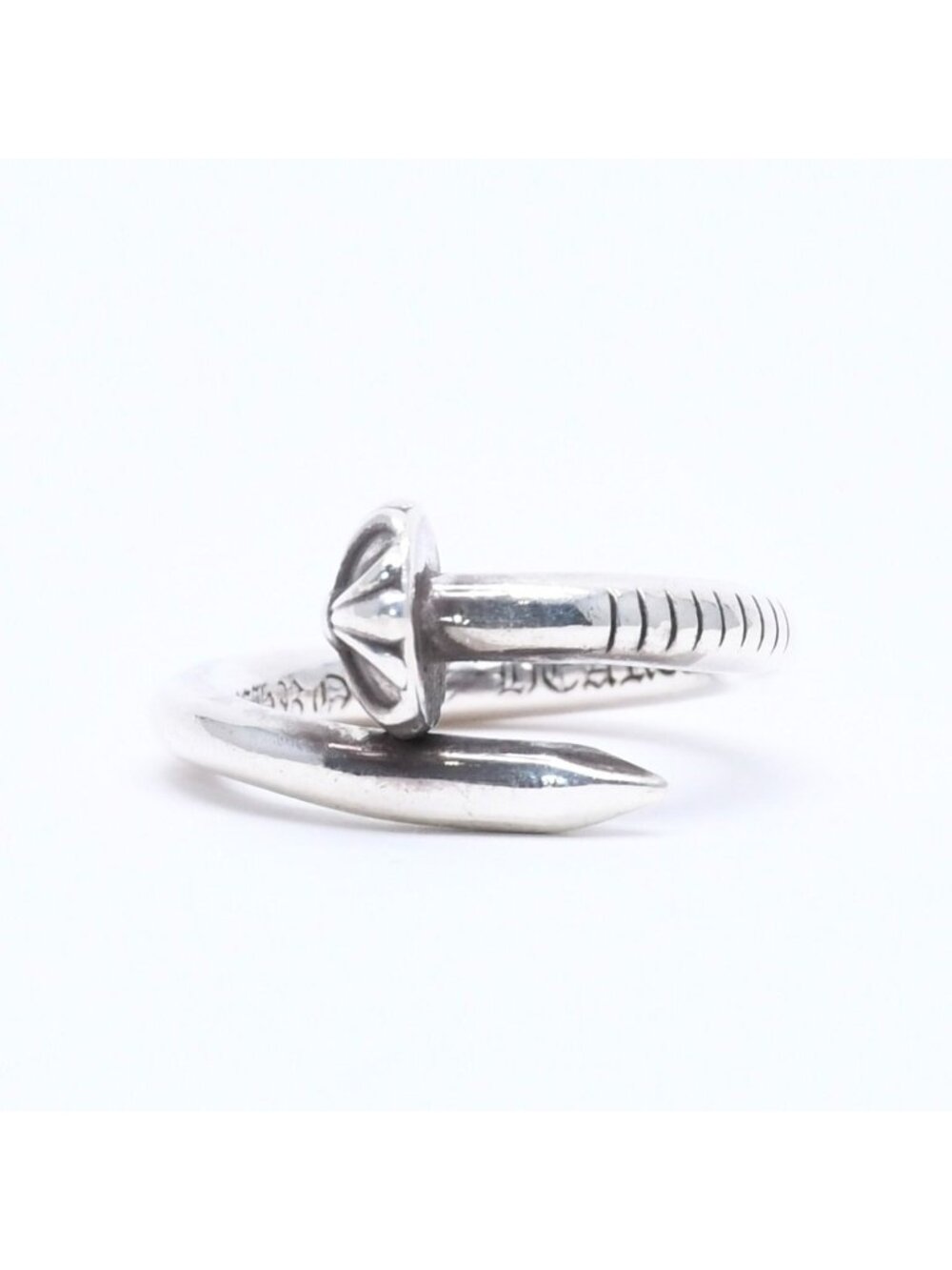 Chrome Hearts Rng Nail Cross Ball Ring 925 Sterling Silver